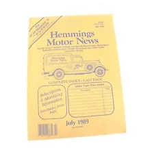 VINTAGE HEMMINGS MOTOR NEWS JULY 1989 RESTORATIONS CLASSIFIEDS 427TH ISSUE