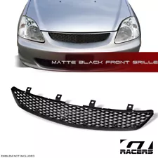 For 2002-2005 Honda Civic Si EP3 Matte Blk TR Mesh Front Hood Bumper Grille ABS