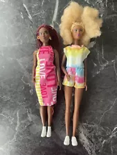 Barbie Doll Extra Fashionista Ethnic African Hair Afro Mattel Bundle X2