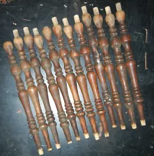 12 Matching Salvaged Antique Vintage OAK Chair Spindles 11 Inches Long