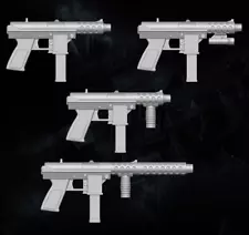 Intratec Tec-9 Set of 4 Guns 1:18 Scale Weapons for 3.75 Inch Action Figures