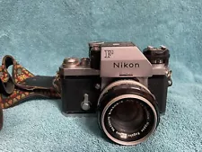 Nikon F Photomic FTN Silver 35mm SLR Film Camera Body & 50mm 1.4 Lens Untested