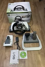 Microsoft Xbox 360 Racing Force Feedback Steering Wheel Pedals With Original Box