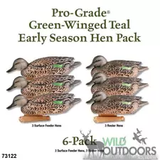 GHG - PRO-GRADE GREEN-WINGED TEAL/DUCK DECOYS - 6 Hen Pack