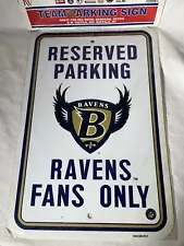 Vintage Baltimore Ravens Team Parking Sign Nos 90s