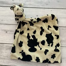 Little Jellycat Cow Calf Lovey Plush Baby Security Blanket Black Off White READ