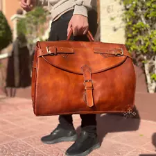 Brown Original leather travel bag Victorian Mary Poppins Gift for him