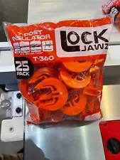 LockJawz Electric Fence T Post Insulators (25)pk - Orange (T-360)