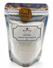 Coconut & Vanilla Bath Salts Epsom Salt bath soak gift for her therapeutic soak