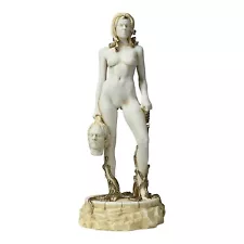 Medusa with Head of Perseus Me Too movement Statue Sculpture Aged Color 13 in