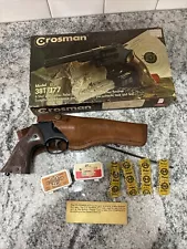 Crosman Model 38T .177 Caliber 6 Shot Pellet Gun CO2 Double Action W/ Extras