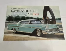 Original 1958 Chevrolet Full Line Sales Brochure 58 Chevy Bel Air Impala