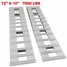 72" X 15" 7000 LBS ALUMINUM Hook Ramp CAR TRUCK TRAILER Auto Hauler Pair 6FT