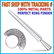 Metal Ring Sizer Guage Mandrel Finger Sizing Measure Stick Standard Jewelry Tool