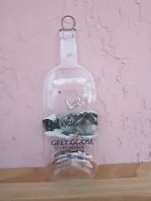 GREY GOOSE Liter Flat Melted Glass Vodka Bottle Wall Hanging Decoration for sale