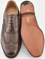 NEW w BOX | PEAL & CO x CROCKETT & JONES 9.5E BROWN WINGTIP BROGUE SHOES