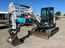 2018 Bobcat E45 Mini Excavator Rubber Track Cab Backhoe Bucket Thumb bidadoo