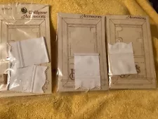 Vintage Houseworks 1979 Window Blinds (8) White Heavy Fabric For Dollhouse