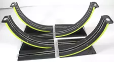 4 Slot Car Track Sections, One Straight Lane, One 90 Degree rise On Each Track