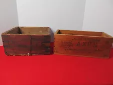 2 Vintage Keen Kutter Hand Tempered Axe Wooden Shipping Crates