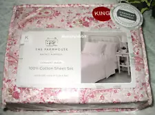 Rachel Ashwell KING Sheet Set - 4 pc Pink Paisley Floral 100% Cotton - NEW