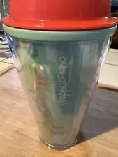 Starbucks Frappuccino 16oz Travel Tumbler Cold Cup Orange Dome Lid 2014