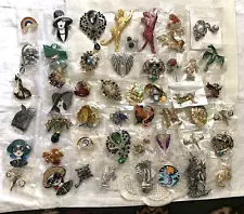 HUGE Job Lot x 50 Costume Brooches - BN - Animals, Acrylics, Wings etc # Green