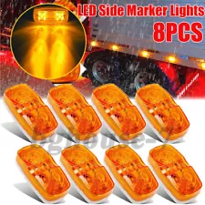 8Pcs Amber LED Side Marker Lights Indicators RV Camper Trailer Light waterproof (For: Mack R)