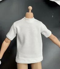 1/6 Scale Tee White Short Sleeves T-Shirt For 12" Male Action Figure Doll Toys