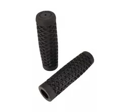 Vans Black 1" Motorcycle Grips - Waffle Sole Pattern - V-Twin/Harley MADE IN USA