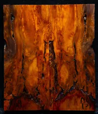 Amboyna Burl #129 Knife Scales 4"x 1.5-1.7"x 5/16" note defects