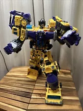 Yellow Devastator 42CM NBK Transformers Combiner KO Robot Missing Weapons Loose