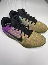 Nike Kobe 11 XI Elite Low Flyknit Multicolor NikeID Black Mamba Size 7