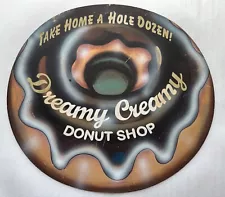 Creamy Dreamy Donut Shop Metal Tin Sign Decor 15x13.5"