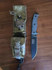 ESEE-6 Fixed Blade Knife Drop Point 1095 Steel with Molle Back and Pouch Combo