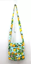 Vera Bradley Hipster Zip Crossbody Bag Lemon Grove Blue Floral Adjustable Strap