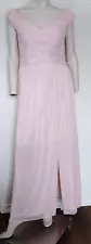 Woman DAVID'S BRIDAL PROM OCCASION MAXI DRESS Size 14 PETAL SPLIT THIGH RUCHED