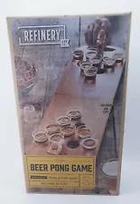 Wooden Beer Pong Game Foldable Tabletop Size WOOD Box Refinery and Co.