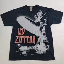 Liquid Blue Mens Led Zeppelin Exploding Zeppelin Graphic T-Shirt Black Size XL