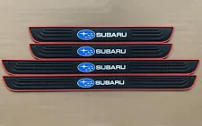 4PCS Red Trims Car Door Sill Scuff Cover Panel Protectors Fit Subaru Accessories (For: Subaru Loyale)