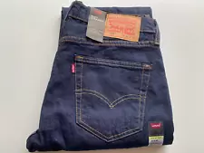 LEVI'S 514 STRAIGHT FIT FLEX STRETCH INDIGO DARK BLUE DENIM JEANS 32W 30L NEW