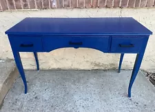 Rare Blue Antique Wood Rectangular  Vintage Desk