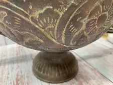 Vintage Patina Metal Bowl w Handles 15x9x7 Estate Sale Find.Beautiful