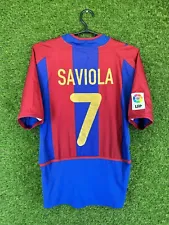 BARCELONA #7 SAVIOLA 2002/2003 FOOTBALL SHIRT JERSEY HOME NIKE ORIGINAL SIZE S