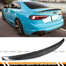 FOR 2018-2024 AUDI A5 S5 RS5 2 DOOR COUPE B9 HIGHKICK CARBON FIBER TRUNK SPOILER (For: Audi RS5)