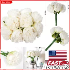 Realistic 20pcs Cream White Peony Flowers for Home, Wedding & Party Design