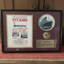 RMS Titanic Recovered Coal Relic Certification Authenticated 1994 Salvage