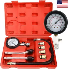 8Pcs Petrol Engine Cylinder Compression Tester Kit Gauge Tool For Automotive USA