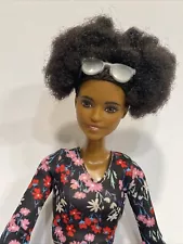 Beautiful African American Black Moveable Barbie Doll With Afro Puffs