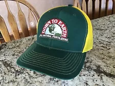 Down to Earth All Natural Fertilizer Hat Trucker Cap SnapBack Green Yellow NICE!